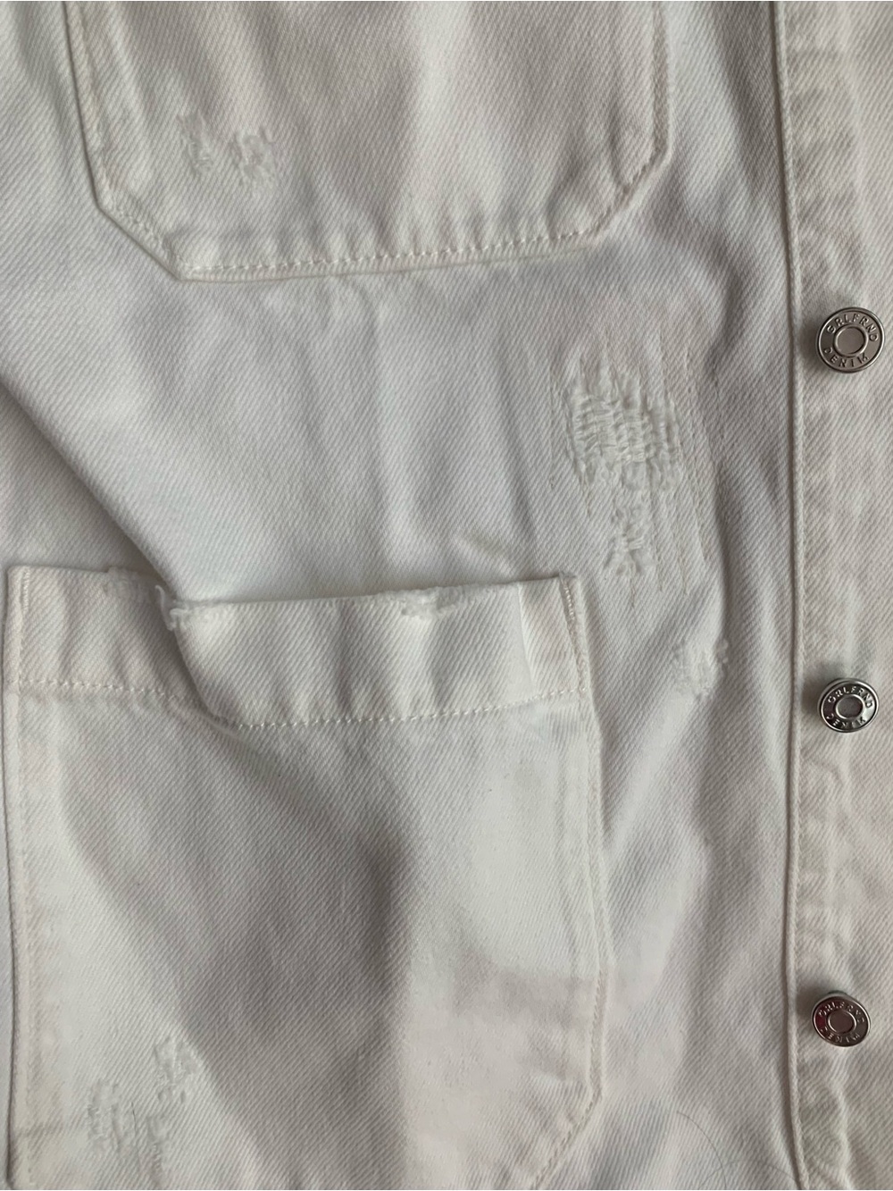 GRLFRND White Shirt Jacket Oversized Denim Jacket - Picture 4 of 6